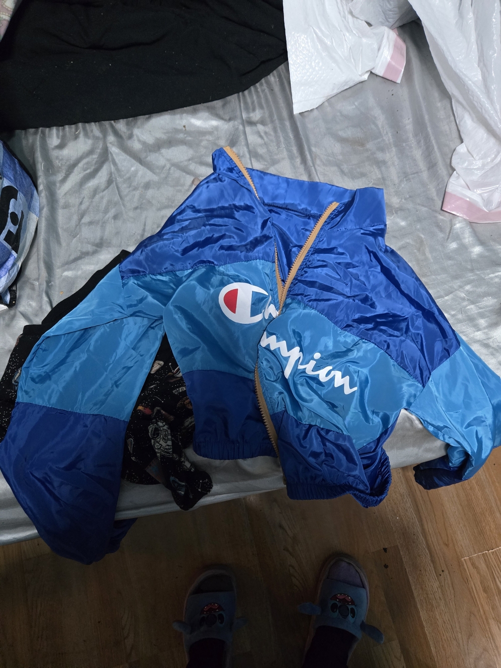 Champion Kids' Blue Colorblock Windbreaker Jacket